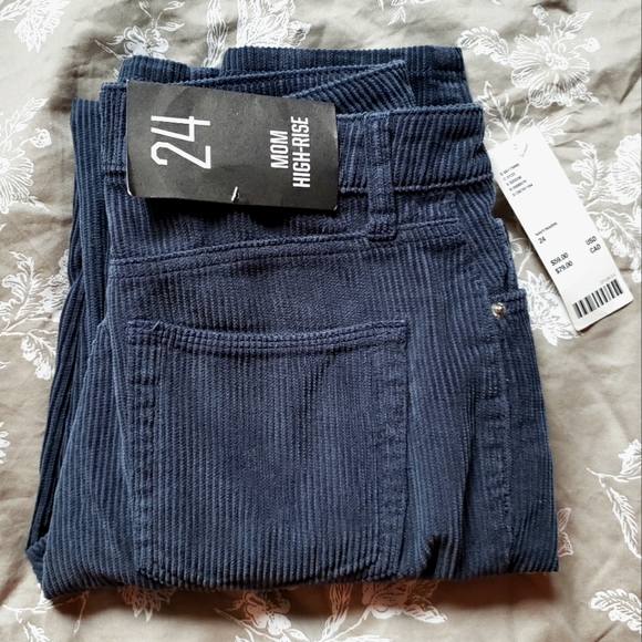 Urban Outfitters Pants - Urban Outfitters Navy Corduroy Mom Pants Size 24